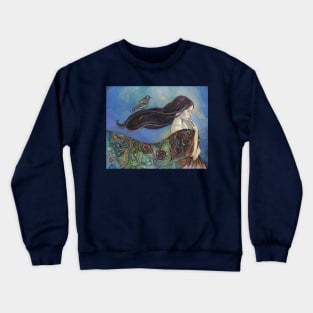 Bird on her Hair. Crewneck Sweatshirt